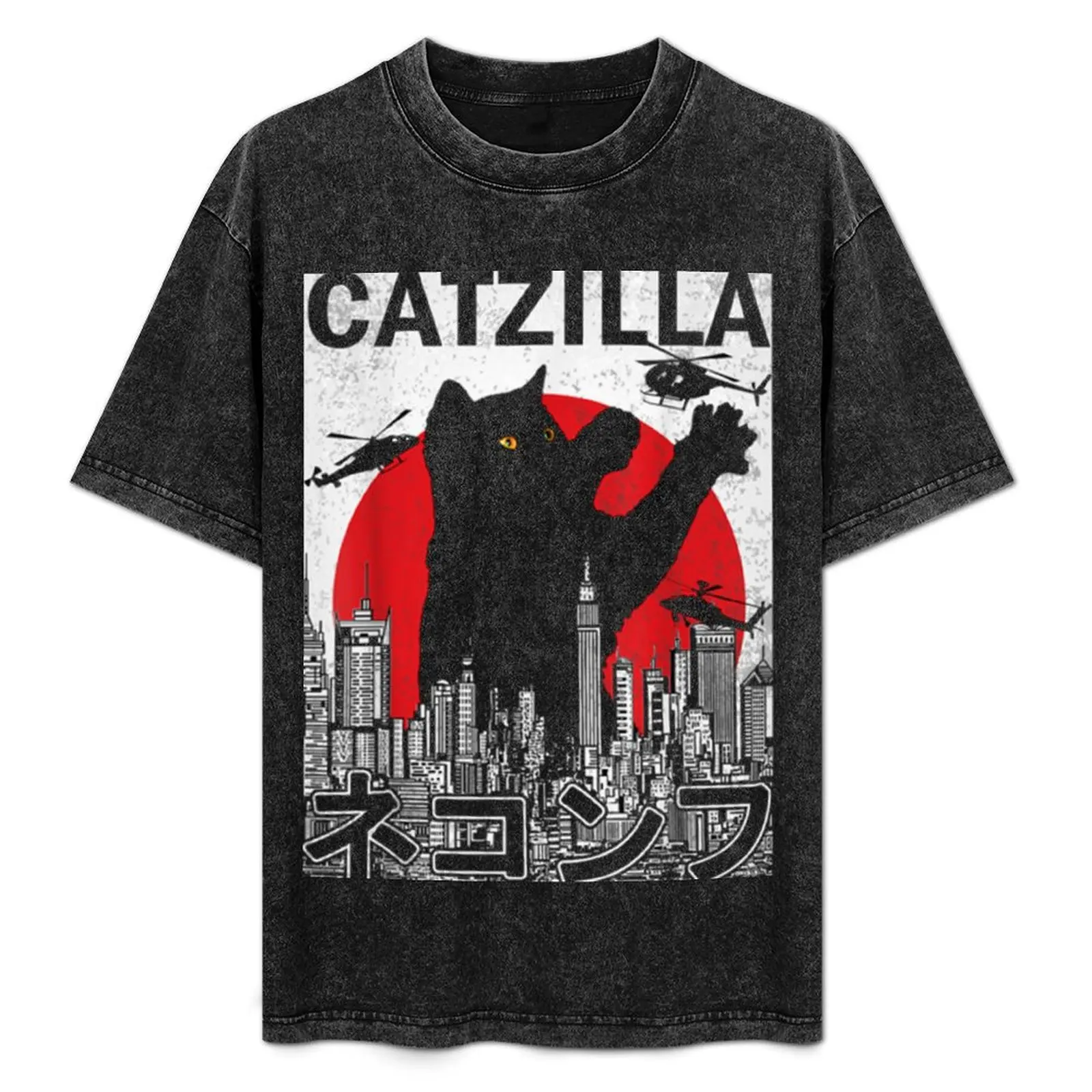 

Catzilla Japanese| Perfect Gift T-Shirt tees blue archive anime stuff plain white t shirts men