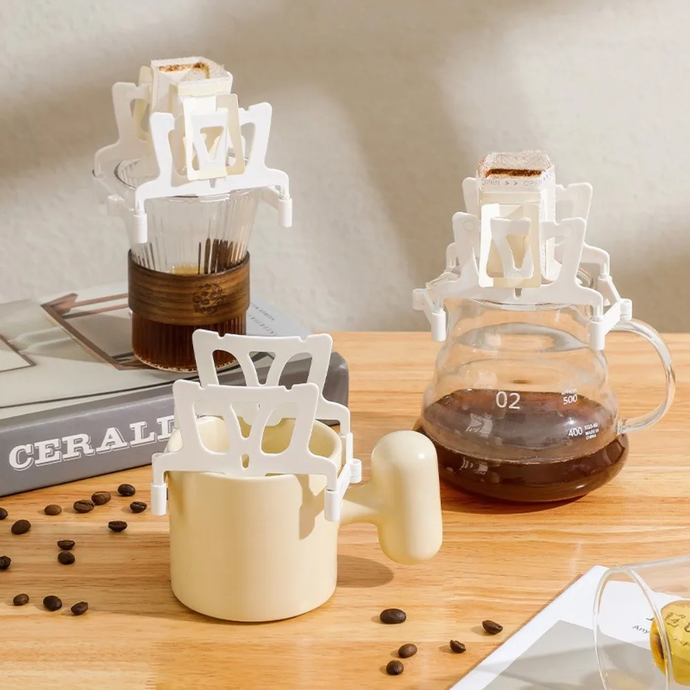 Foldable Coffee Filter Holder Reusable Lightweight Coffee Ear Drip Filter Paper Bag Shelf Tea Filters Dripper Baskets Coffeeware
