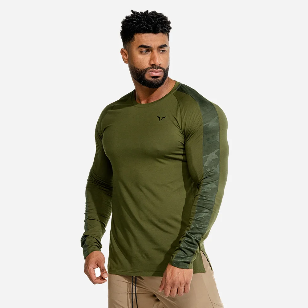 2022 New Men Quick Dry Fitness Tees Outdoor Sport Running Climbing Long Sleeves Tights Bodybuilding Tops Gym Compression T-shirt