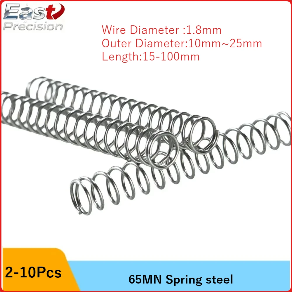 65MN Strong Spring  Pressure Compression Spring  Return  Spring Wire Diameter 1.8mm Outer Diameter 10~ 25mm Length15~ 100mm