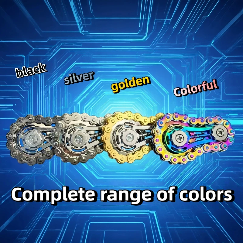 Nouvelles pignons volant d'inertie doigt Gyro Fidget Spinner anti-stress anxiété chaînes de vélo en métal EDC Spinner Fidget jouets pour adulte