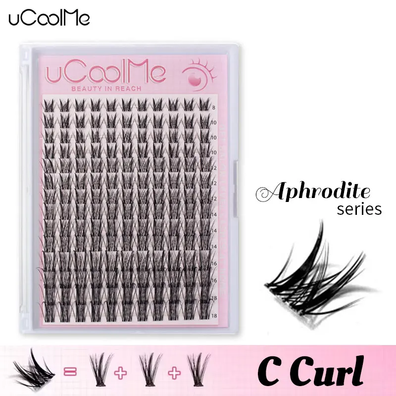 

UCoolMe Grafting Eyelash C Curl 154Pcs 0.05mm Invisible Band Individual Lash Clusters Aphrodite Soft False Eyelashes Extensions