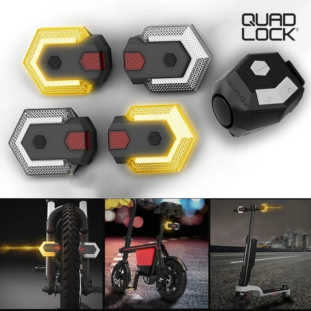 

QUAD LOCK Bike Light LED Bicycle Wireless Remote Control Turn Signal Horn Taillight Warning Lamp Waterproof Outdoor