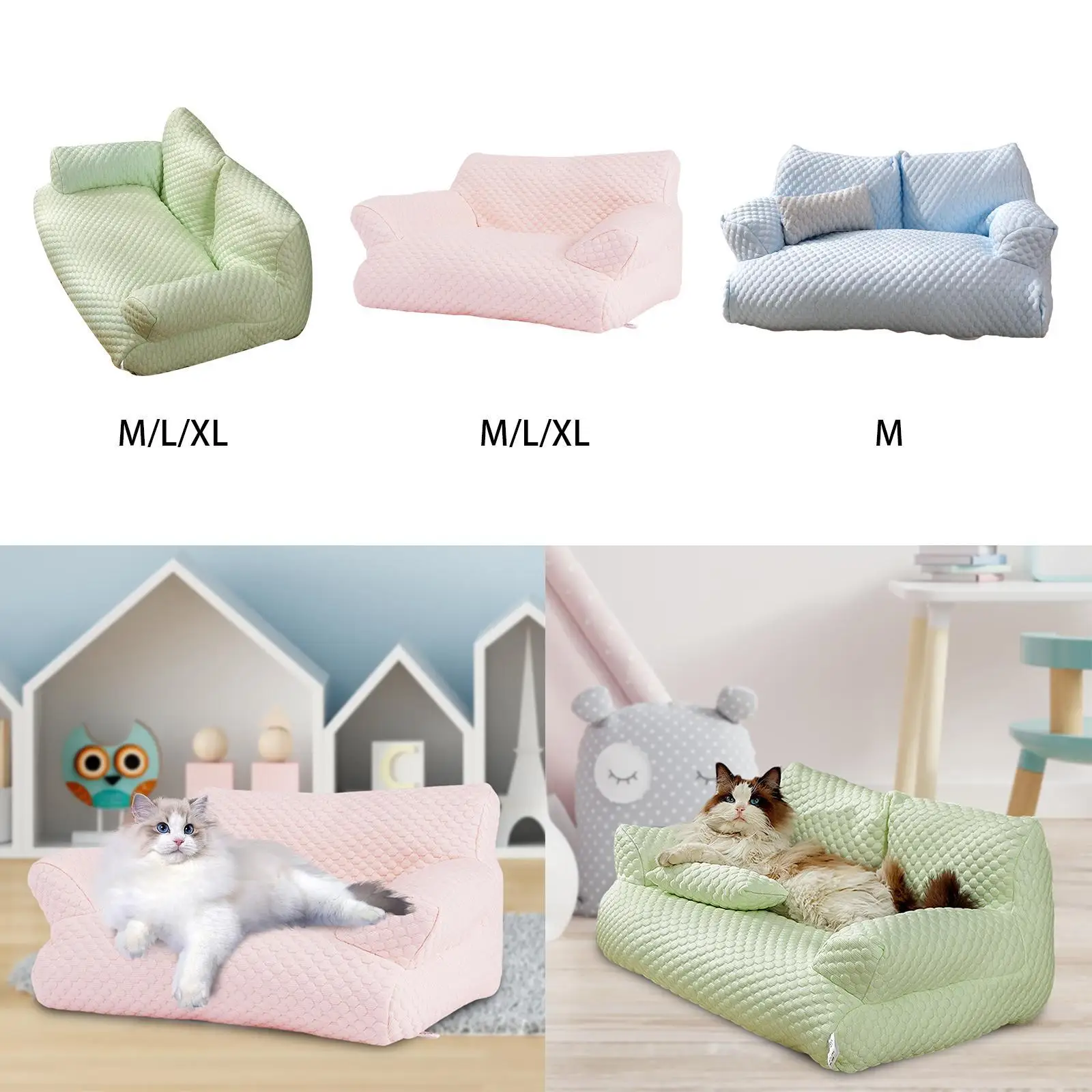 

Pet Couch Soft Suitable for All Seasons Cozy Removable Cover Portable Fashionable Home Decor Washable Pet House Dog Sofa Nest