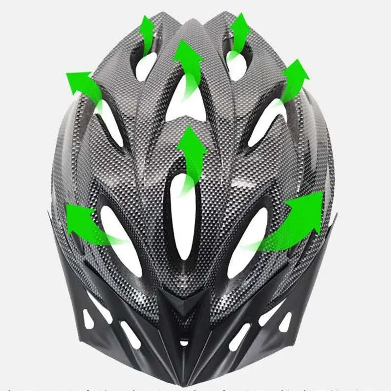 Cycling Helmet Comfort Lining Lightweight Fiber Texture Helmet Adult Mountain Bike Cycling Equipment