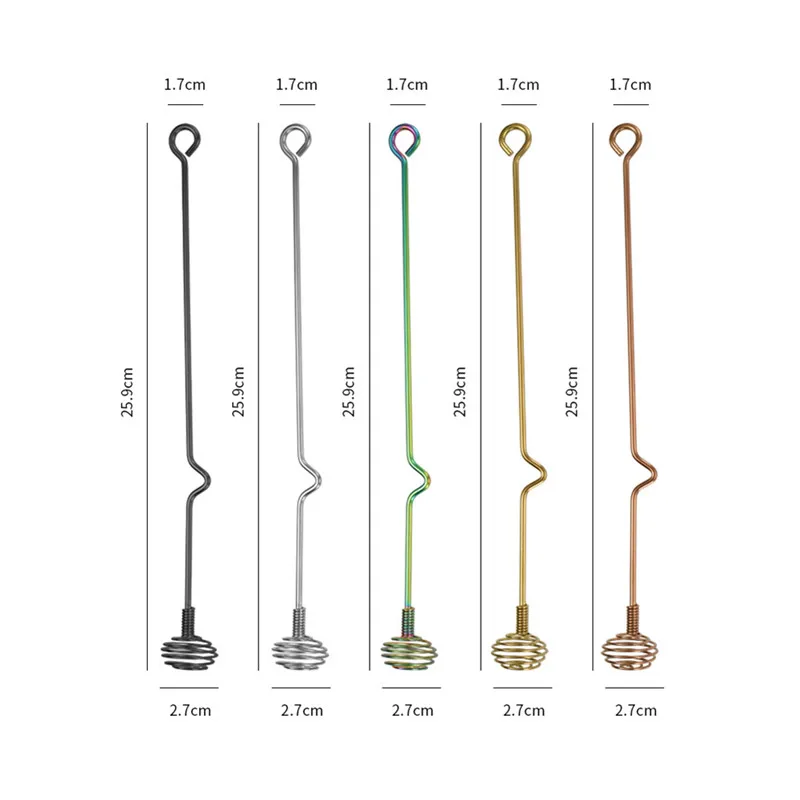 Creative Stainless Steel Cocktail Stirring Stick Long Handle Drink Milk Coffee Honey Whisks Rod Bartender Tools Bar Accessories