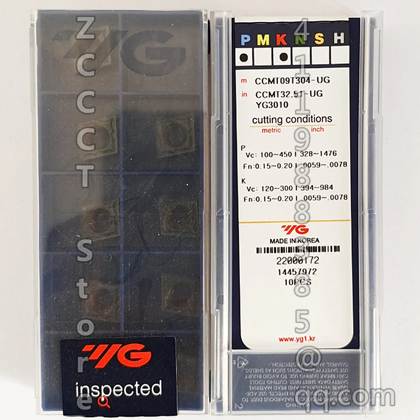 CCMT09T304-UG YG3010/CCMT09T308-UG YG3010 CCMT32.51 CCMT32.52 CCMT09T304 CCMT09T308 Original YG-1 Carbide Inserts Turning insert