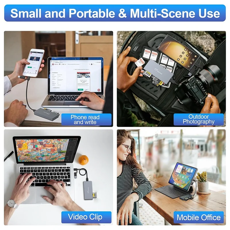 Устройство чтения карт Smart-6 в 1 Cfexpress Type B для Cfexpress Type B/SD/TF/CF/XD/MS, USB 3.2 Gen 2 10 Гбит/с, адаптер памяти Cfexpress