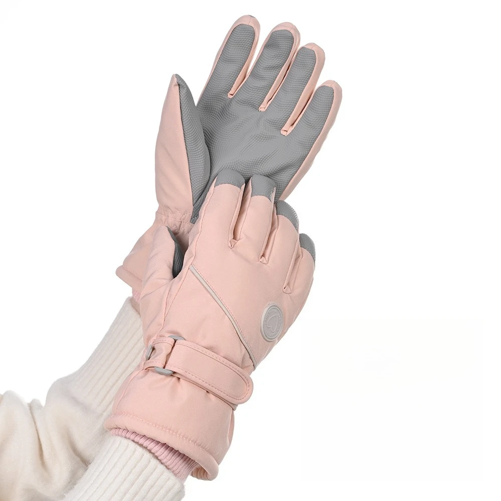 Ski gloves for women winter outdoor cycling warm cold proof with thick velvet windproof and splash proof adult cycling gloves