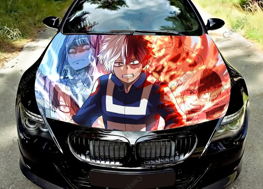 Anime My Hero Academia Car Hood Decal Vinyl Sticker Graphic Wrap Decal Graphic Hood Decal for Most Vehicles Custom Graphics