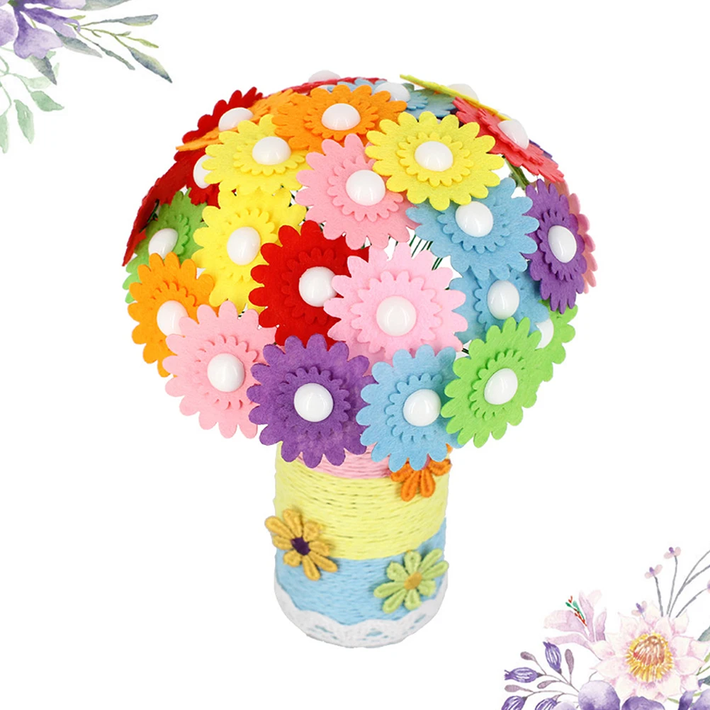1pc Diy Taste Blume Handwerk Kit Pädagogisches Bouquet Handwerk Für Kinder Kreative Lernen Aktivität Kindergarten Geschenk Pretend