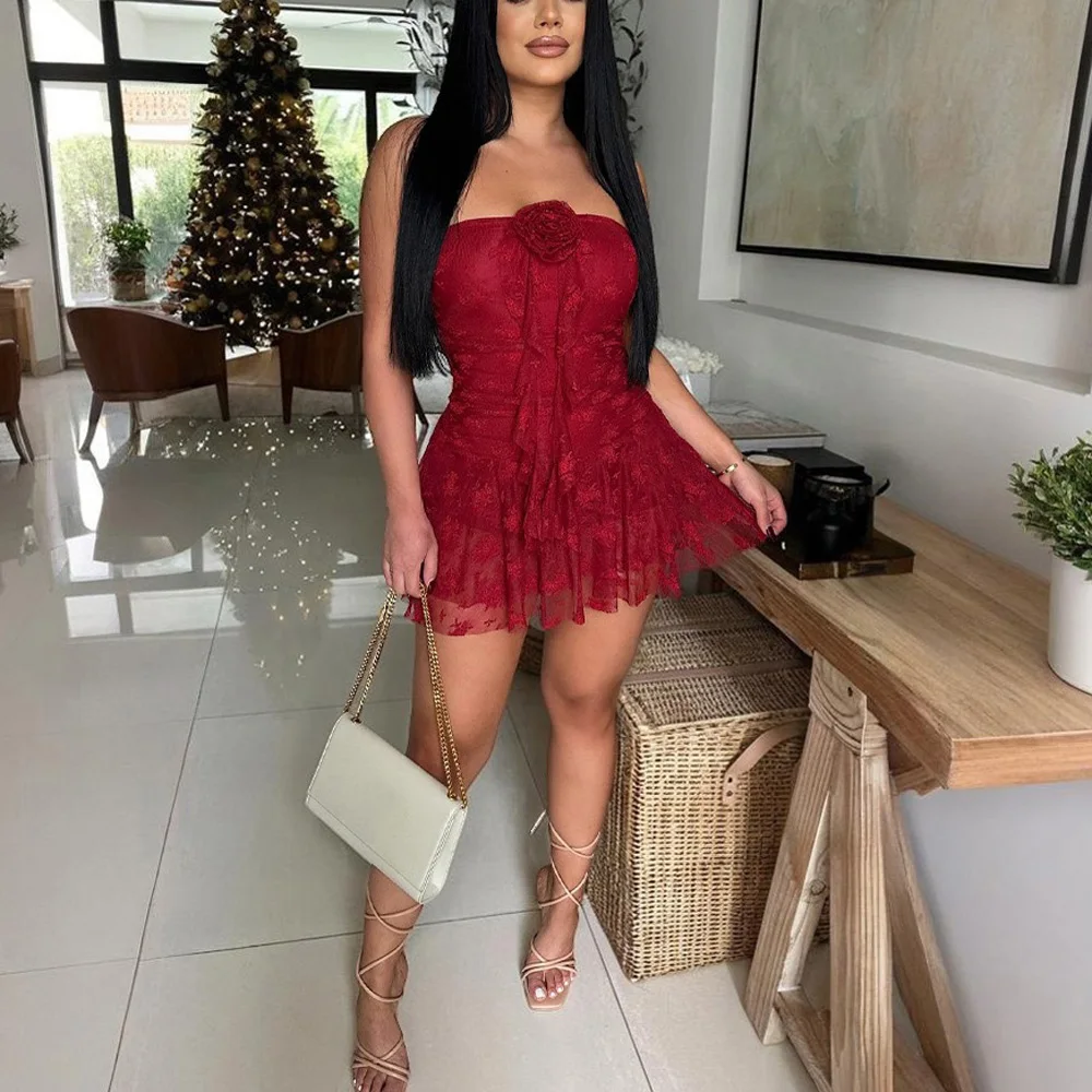

Sexy Dresses for Woman Off the Shoulder Backless Slim Ruffles Mini Length Elegant Ladies Evening Night Club Vestidos Mujer Cloth