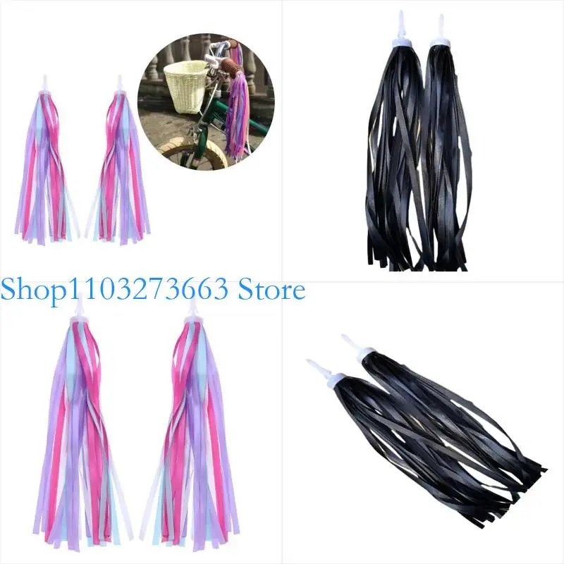 

652F 1 Pair Handlebar Tassels, Scooter Tassels Rainbow for Boys and Girls, Colorful Bike Streamers Set Bicycles Ribbon Grips