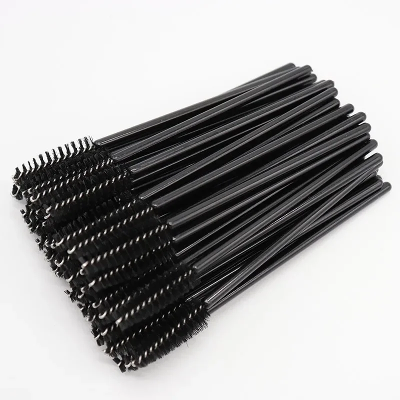 Zwarte Wenkbrauw Permanent Make-Up Borstel Wegwerp Wimper Verlenging Wenkbrauw Kam Professionele Mascara Tovers Applicator Spoolers Tools