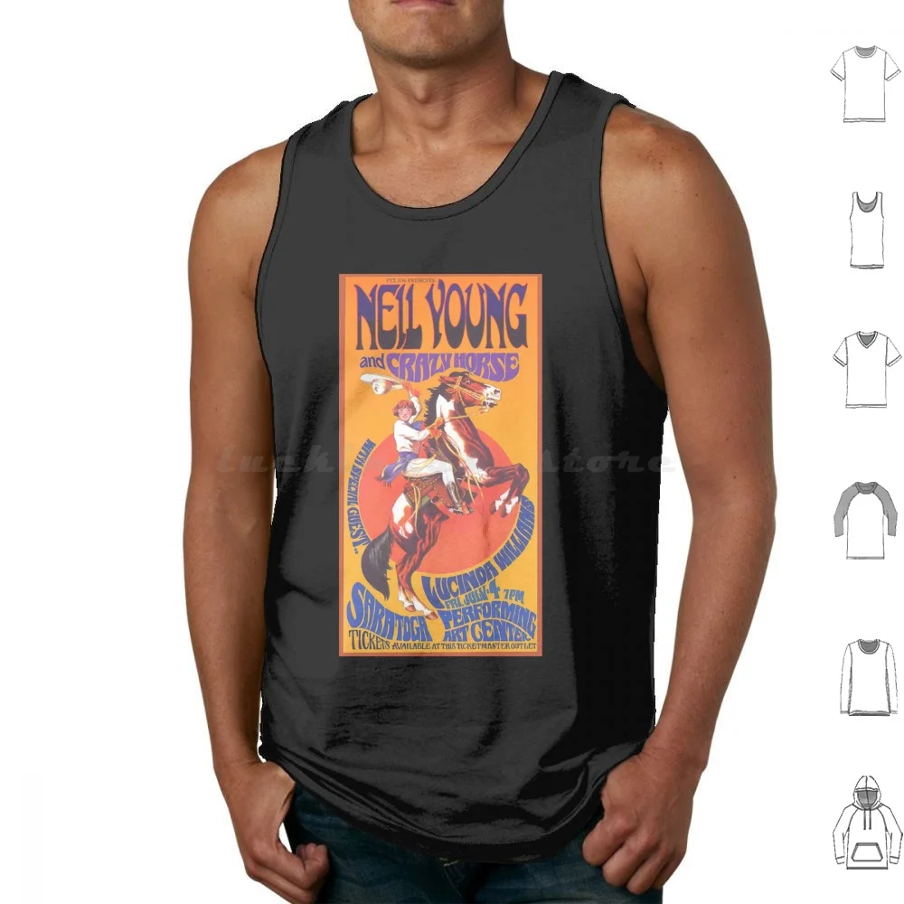 Neil Young Horse Tank Tops Print Cotton Band Neil Young Neil Music Neil Music The Young Ones Crazy Horse 80s Young Ones