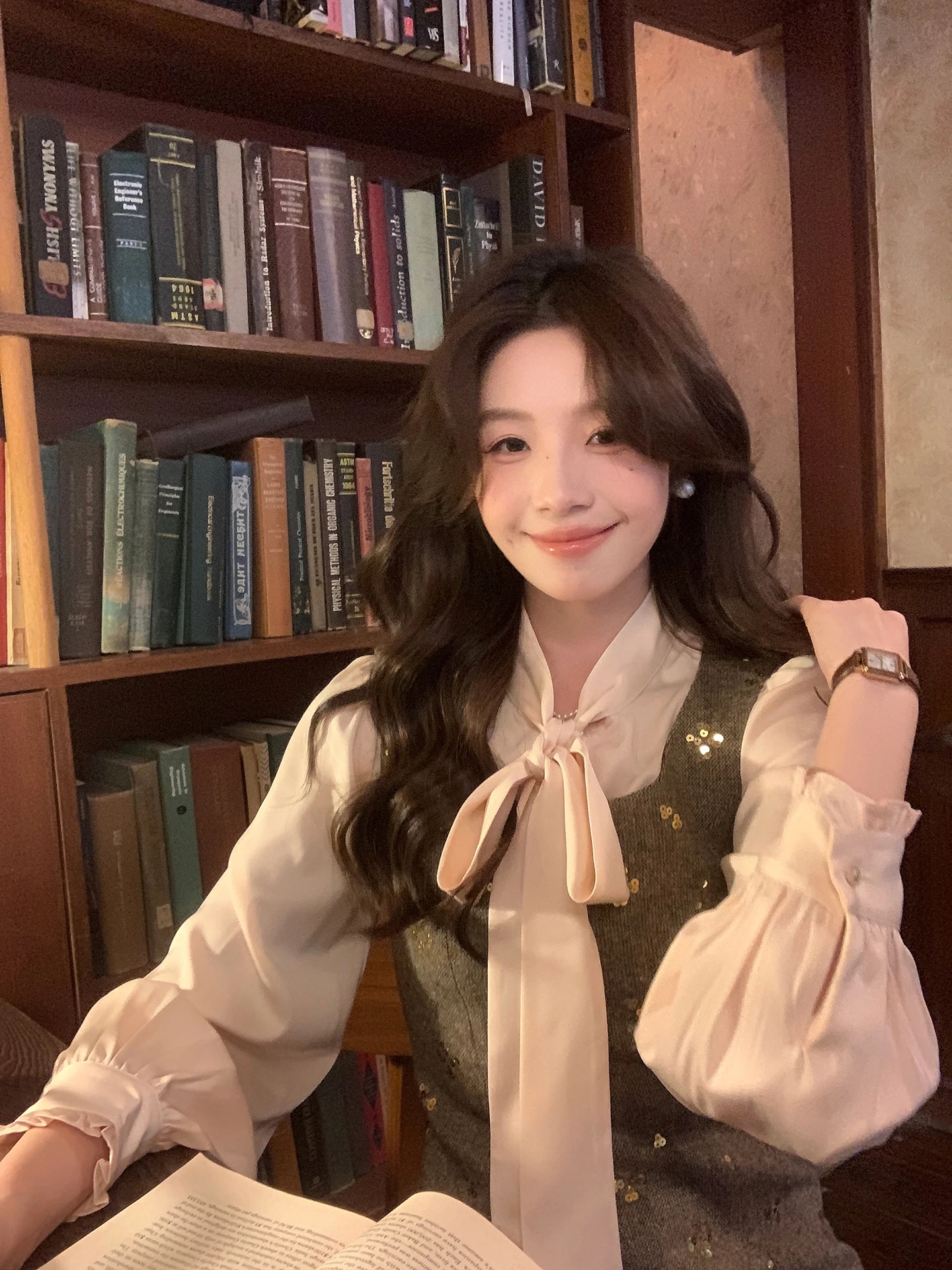 

Sweet And Bitter Love Korean Sle High nce Light Pink Belted irt Layering ible Autumn Winter Polyurethane E...