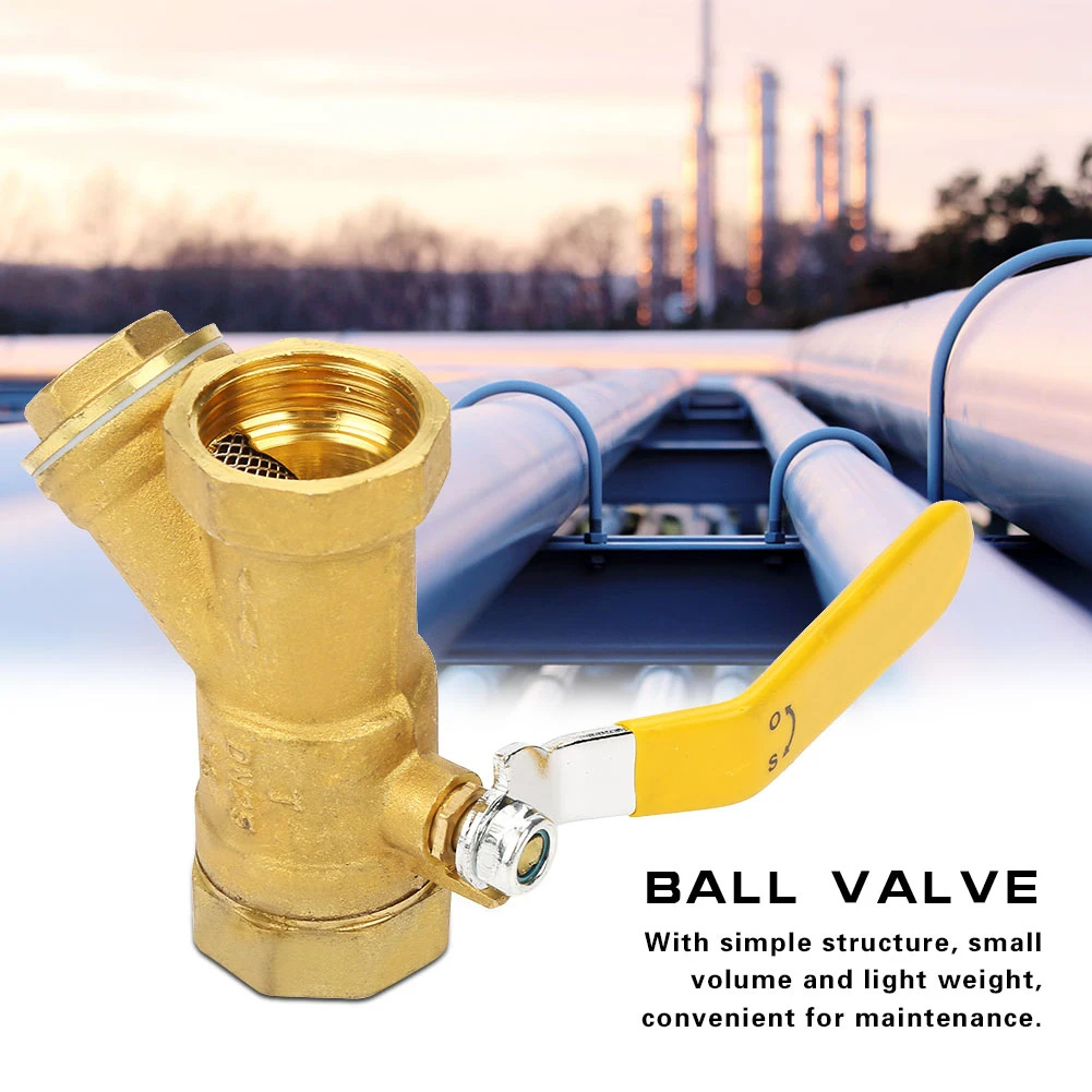 

Шаровой кран-фильтр NPT 1 дюйм, Y-образный латунный фильтр-сетка, шаровой кран 1 дюйм DN25 с внутренней резьбой для воды, газа, масла