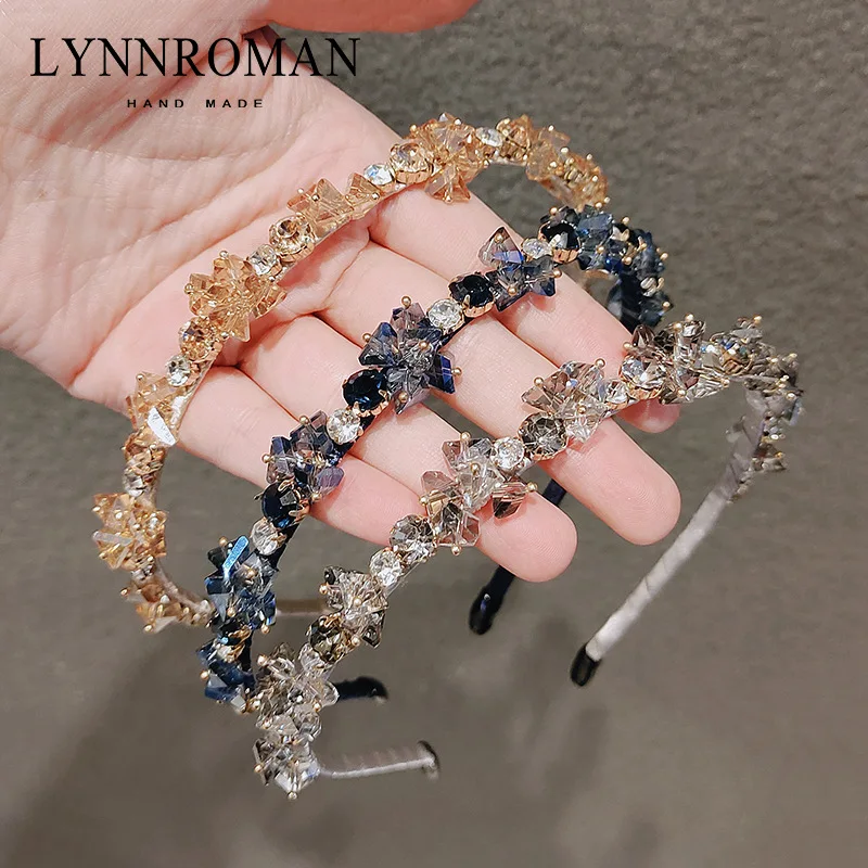 1pc Luxury Crystal Slim Headband Korean Fashion Vintage French Elegant Hair Hoop for Women Daily Wear Party Versatile Accessory