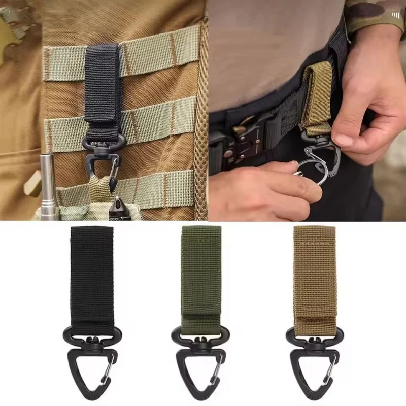 3/6/9/12PCS Nylon Tactical Carabiner Clips - Heavy Duty Buckle Strap For Camping Hanging & Keychain