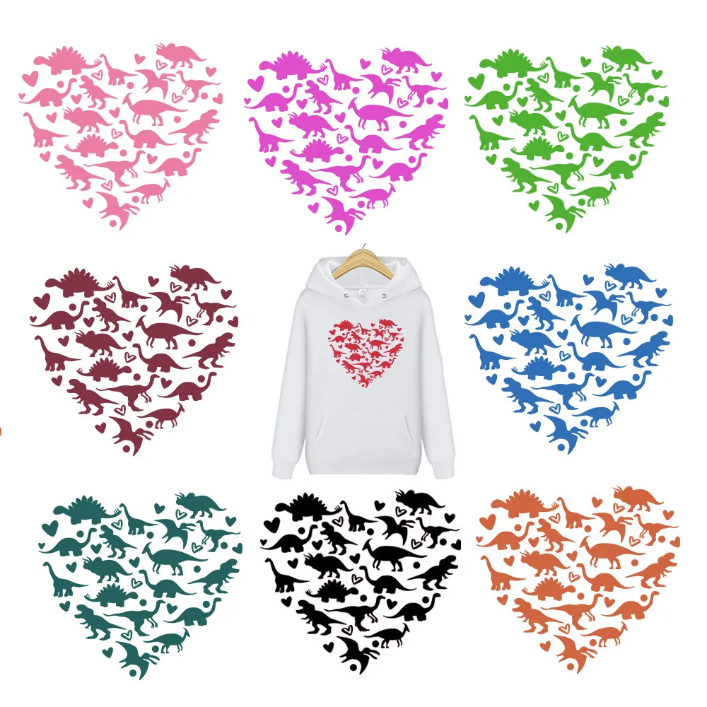 

Heart Valentine's Day Heat Sticker On T-shirt DIY Washable Animals Iron On Transfer For Clothing Bag Patch On Clothes Appliqued