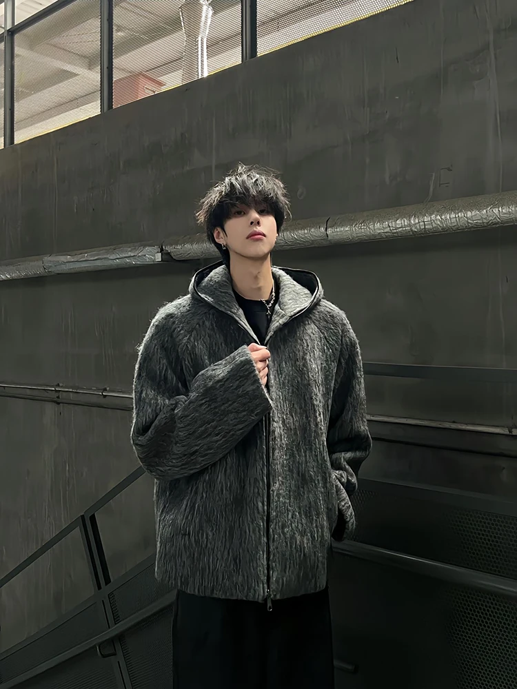 

Мужской кардиган Cleanfit на молнии с капюшоном, вязаный, осенне-зимний, повседневный, прямого кроя