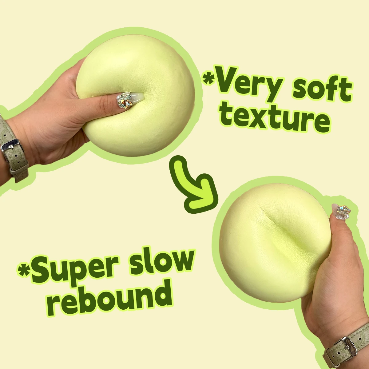 Mantou-Squishy Stress Relief Toy, Cute Chinese Big, Soft, Slow-Rising Cheese, Multiple Colors Available, 1Pc