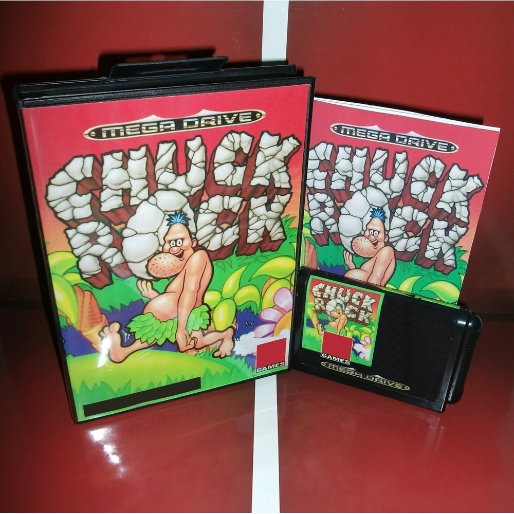 New Arrival Chuck Rock 16bit MD Game Card With Retail Box & Manual Book For Sega Mega Drive/ Genesis