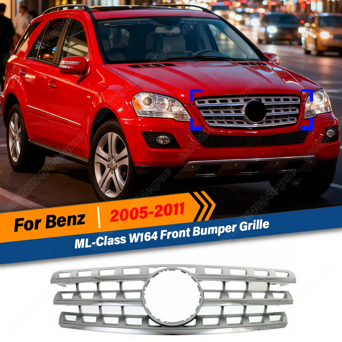 

For Mercedes Benz ML Class W164 ML300/320/350/400/500/550 2005 2006 2007 2008 2009 2010 2011 2012 Front Bumper Racing Grille