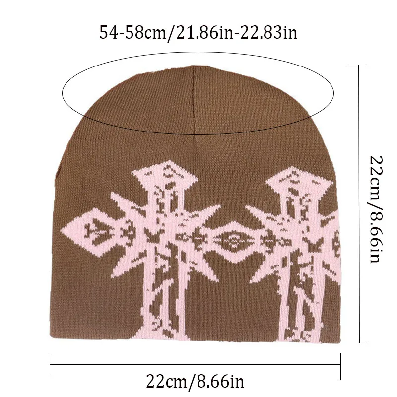 Personal European Style Pattern Wool Knitted Hats Autumn and Winter New Niche Warm Hip Hop Versatile Skate Fashion ins Beanies