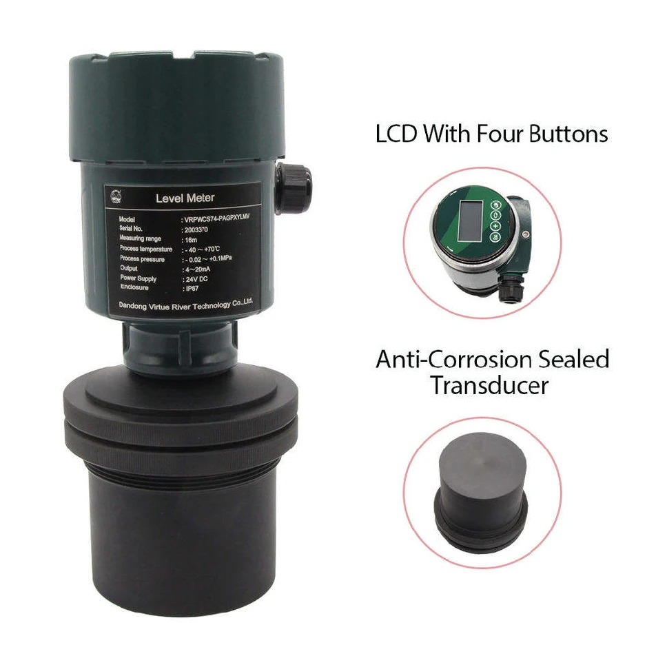 

4-20ma ip68 grade can be applied in iot or iiot ultrasonic water level sensor