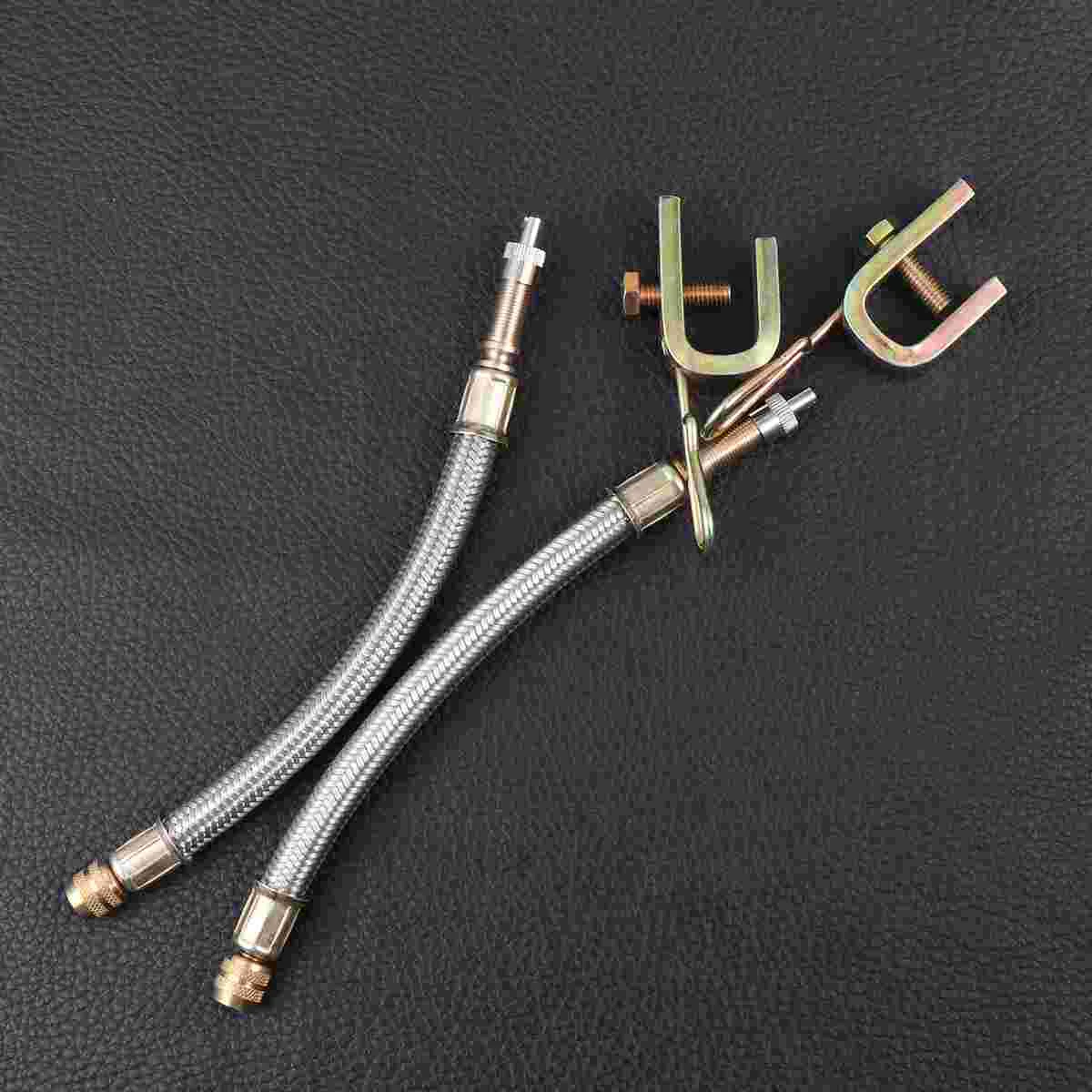 

2 Pcs Extension Adaptor for Motorcycle Tire Stem Car Steel Tyre Adapter Gas Nozzle