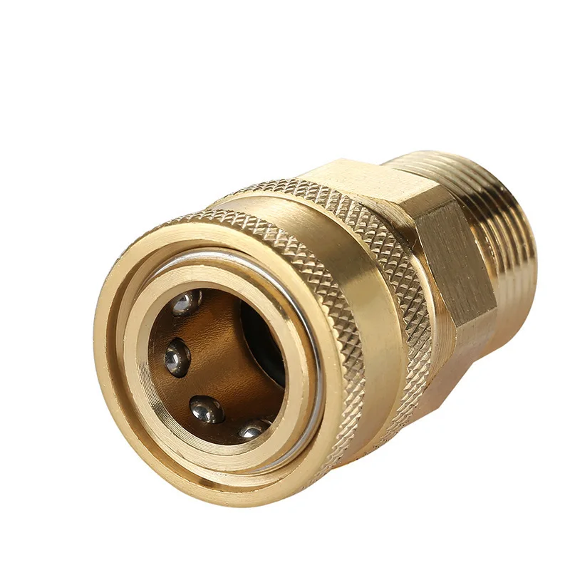 Alta Pressão Washer Copper Connector, Adaptador de Conexão Rápida, Bicos De Lavagem De Carro, M22 Masculino 1/4 \