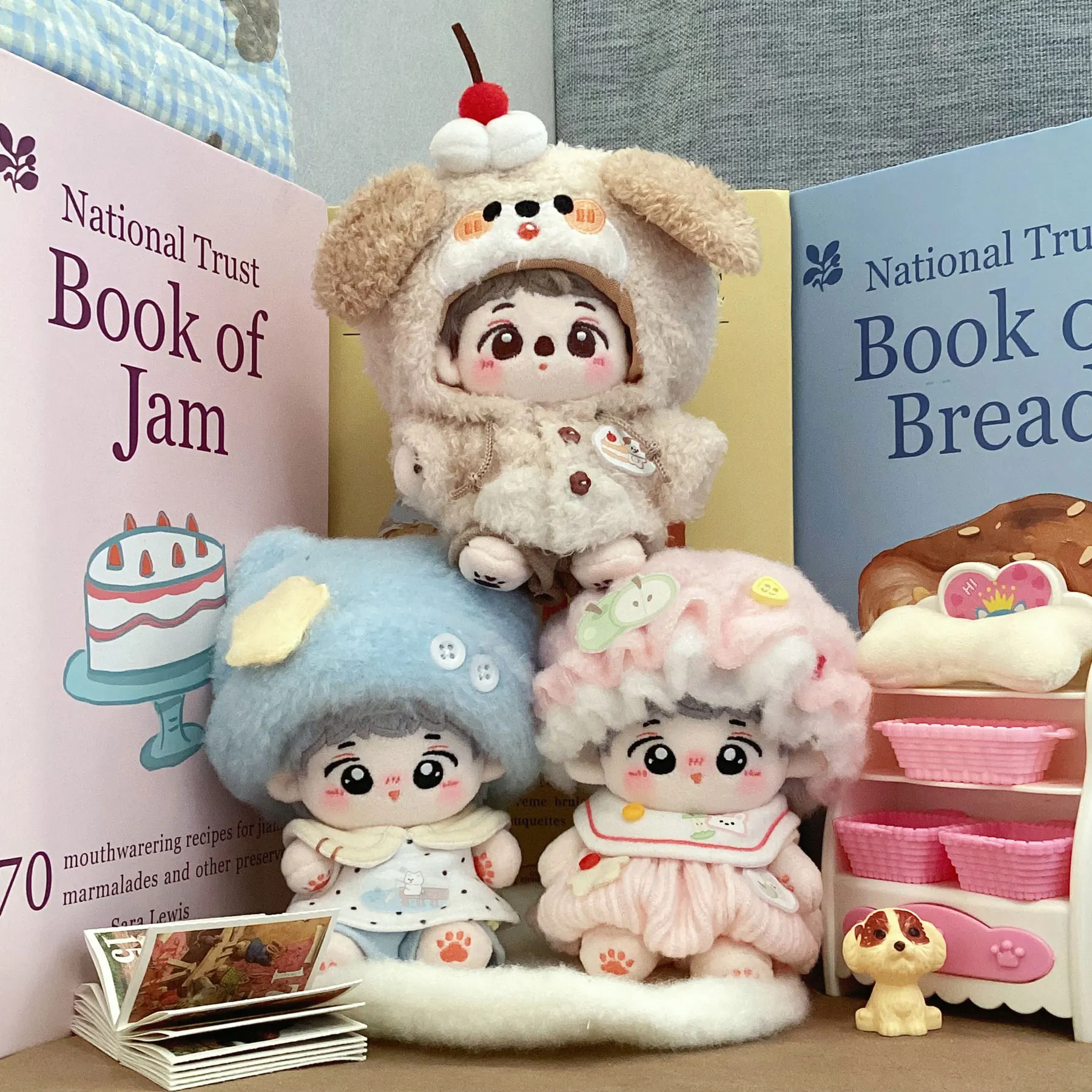 10 cm Plüsch Puppe Kleidung Handgemachte Mode Süße Nette Farbe Blockieren Hut Weste Sling Kleid Hosen Set Für Plüsch Puppe zubehör Spielzeug