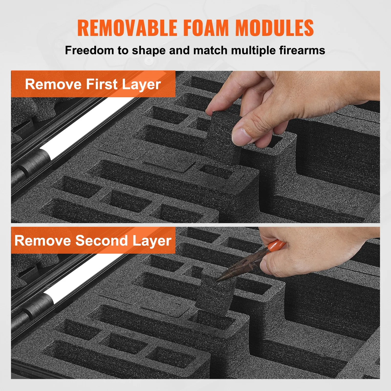 5개의 권총을 위한 사전 절단된 라이닝 잠금 가능 권총 케이스가 있는 견고한 권총 케이스