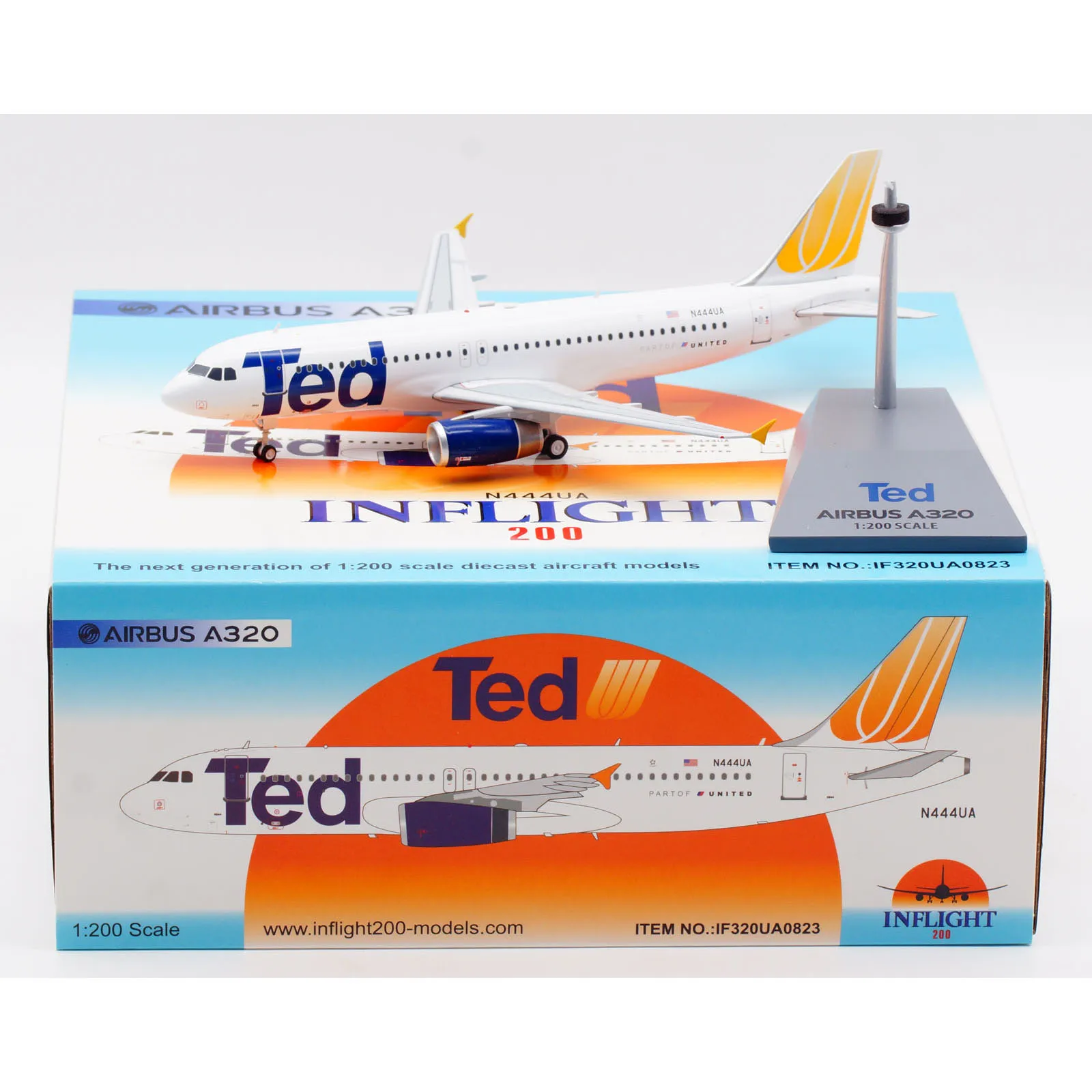 IF320UA0823 Alloy Collectible Plane Gift INFLIGHT 1:200 Ted United Airlines Airbus A320 Diecast Aircraft Jet Model N444UA