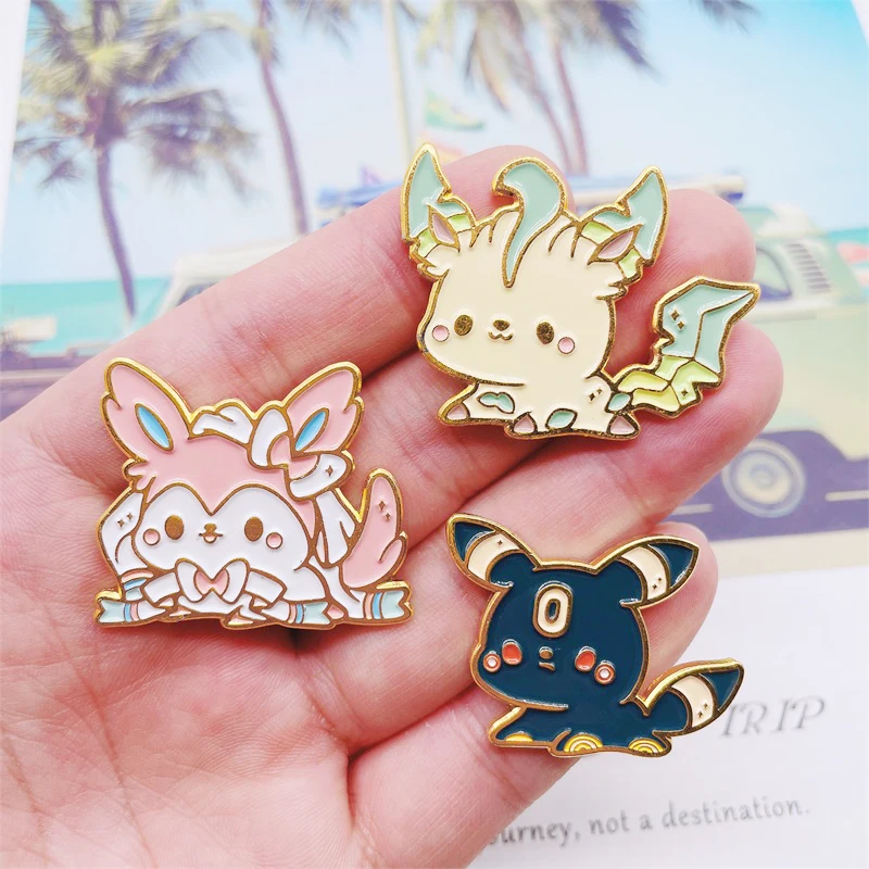 Cartoon Cute Anime Enamel Pins Game Animal Character Color Alloy Brooch Punk Badge Clothes Accessories Woman Jewelry Gift