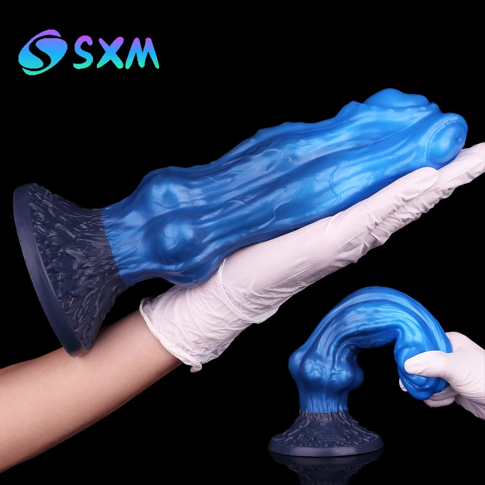 SXM الخيال طبقة مزدوجة واقع دسار مع شفط كأس سيليكون عقدة كبيرة القضيب تدليك المكونات الشرج لعبة الجنس للنساء الرجال زوجين #1