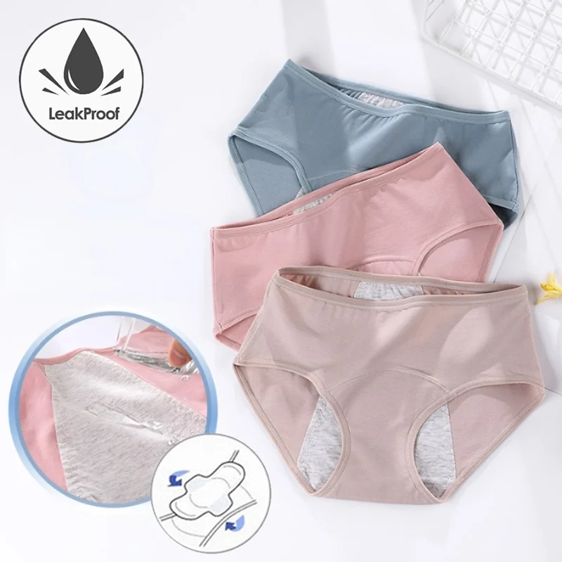Slip mestruali da donna slip mestruali in puro cotone da donna con assorbimento d\'acqua post-partum di grande portata