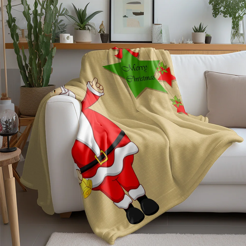 TU Cozy Christmas Throw Blanket Soft Flannel Fleece Holiday Decor Festive Winter Warm Bedspread Gift Idea Home Decor