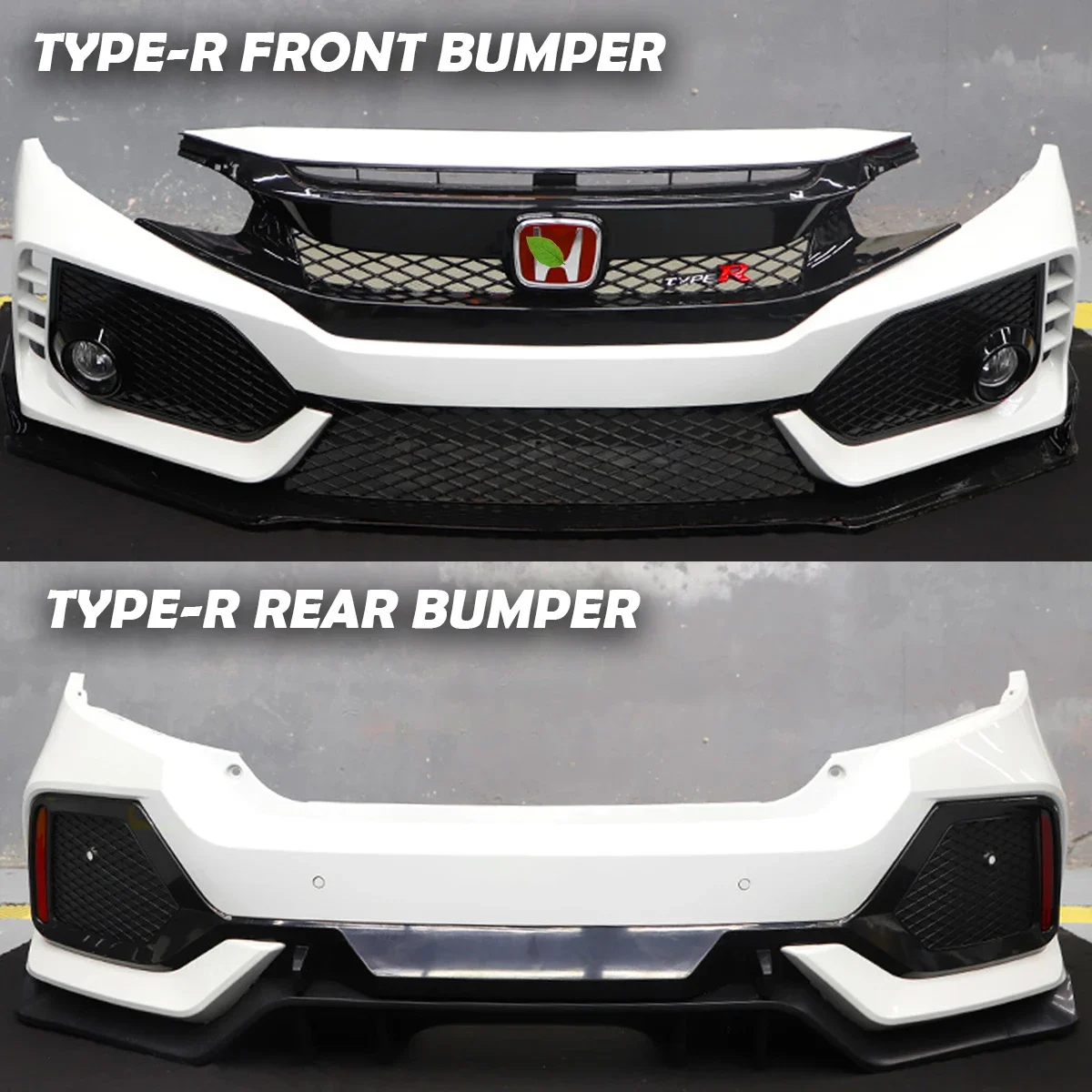 Car Body Kit Type R Style ABS Front Rear Bumper Lip Rear Spoiler For Honda Civic 10th Gen 2016-2020