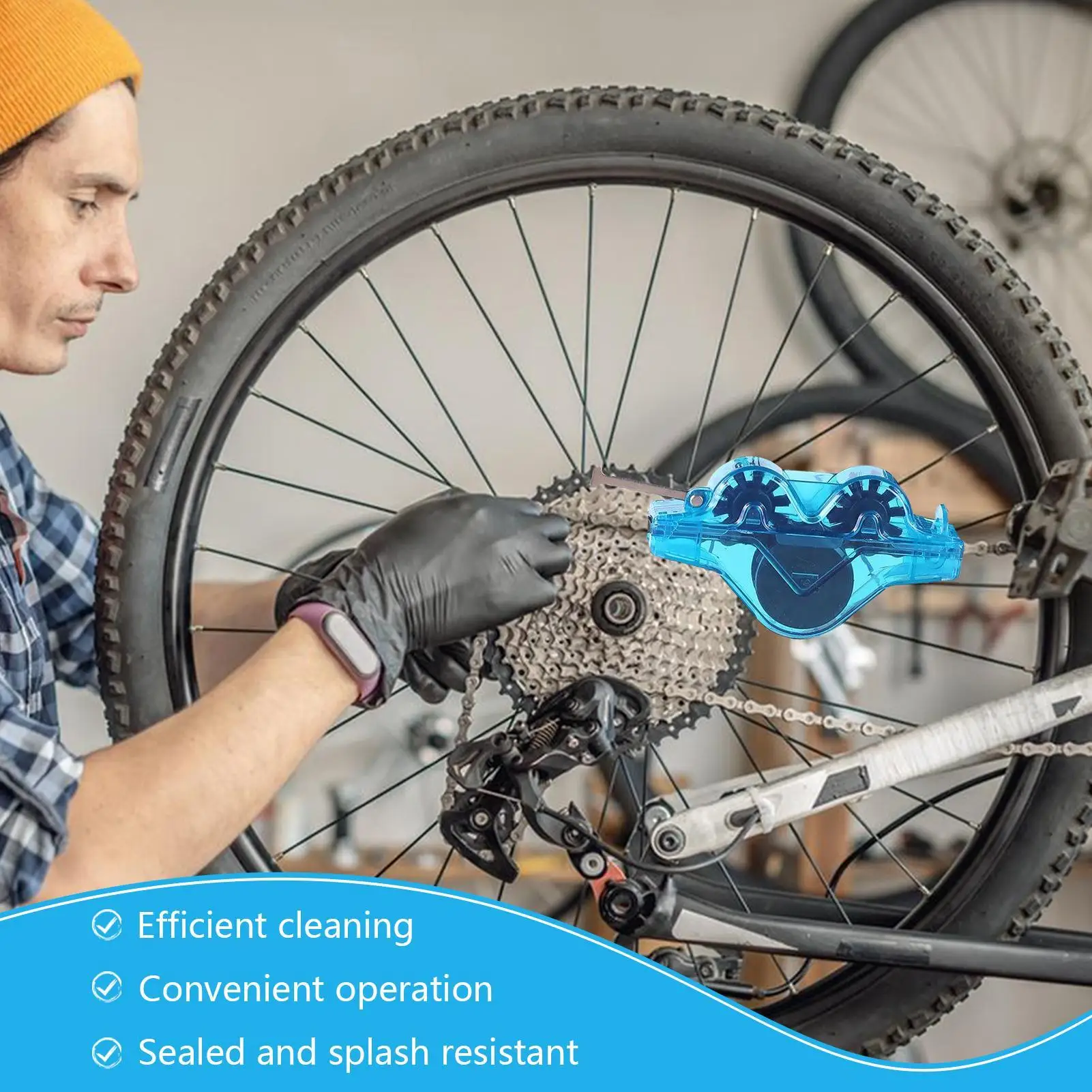 أداة فرشاة تنظيف سلسلة الدراجة مع مستلزمات تنظيف المسمار وإزالة الشحوم ملحقات الدراجة لراكبي الدراجات #3