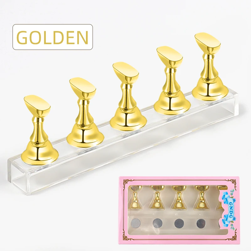 5 stücke Nagel Halter Falsche Nagel Spitze Praxis Stehen Kristall Basis Magnetische Halter Nail art Display Für Kunst Salon DIY & Praxis Werkzeuge