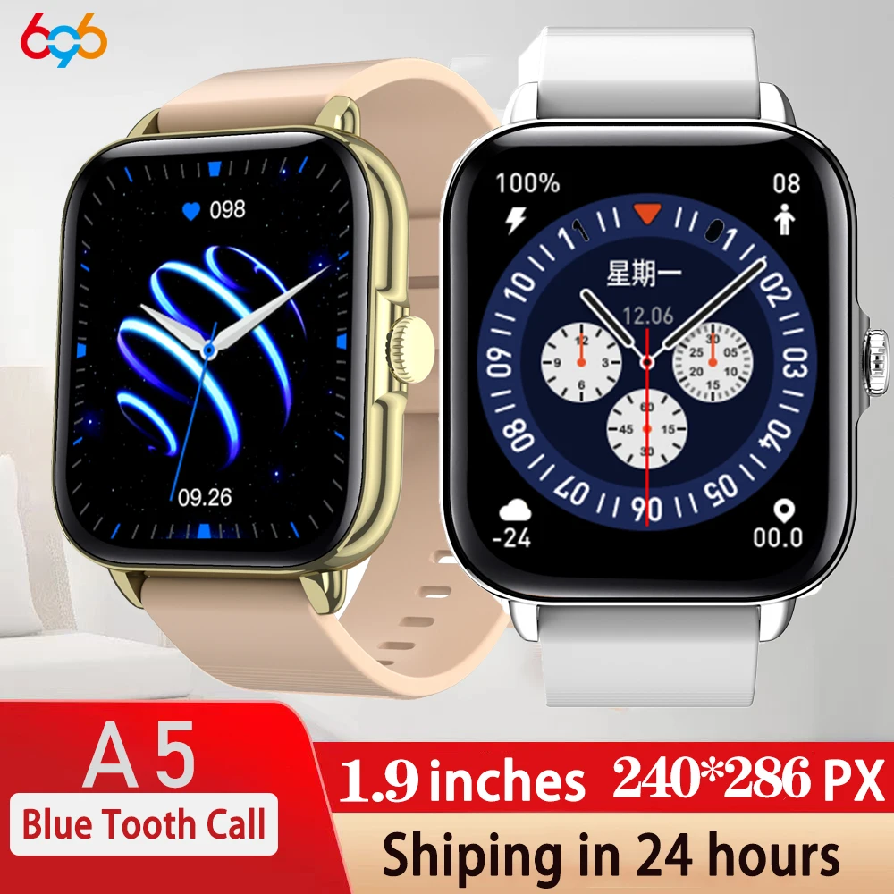 Smart Watch A5 Men Blue Tooth Call Smartwatch AI Voice 1.9 inch Screen GPS Track Music Control Heartrate Sport Fitness Bracelet