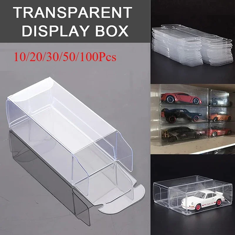 Clear PVC Display Boxes, 1/64 Car Model Toy Transparent Dust Proof Exhibition Box for Collection Gift Packaging Decoration