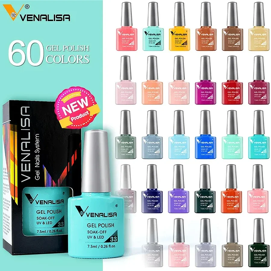 Luxury Color Nail Gel Venalisa Gel Nail Polish Lacquer Soak Off UV LED Long Lasting Nail Gel Varnish Good Price Super Gel Polish