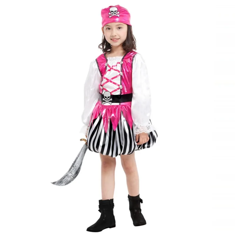 

Halloween Kids Cosplay Costumes Girls Party Party Pirate Dress Up Costumes Festive Play Captain Clothes Dress Up