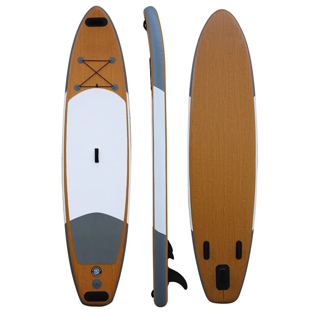 

2024 Outdoor Hot Sale Bamboo Wooden Design Nice ISUP Surfing Board Inflable Stand Up Paddle Board Softboard