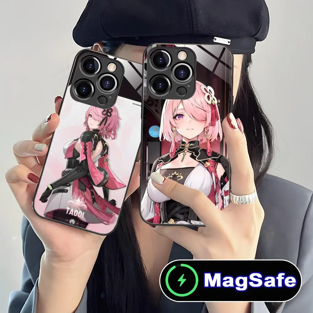 

Wuthering Waves Taoqi Phone Case for iPhone 16 15 14 13 12 11 Pro Max Plus Mini MagSafe Glass Colour Protective Cover Pretty