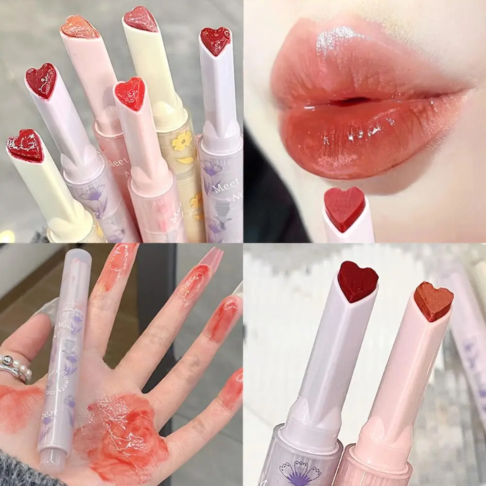 Non-Sticky Cup Waterproof Lipstick Thin Tube Transparent Korea Makeup Jelly Mirror Lip Gloss Cosmetics Gift for Women