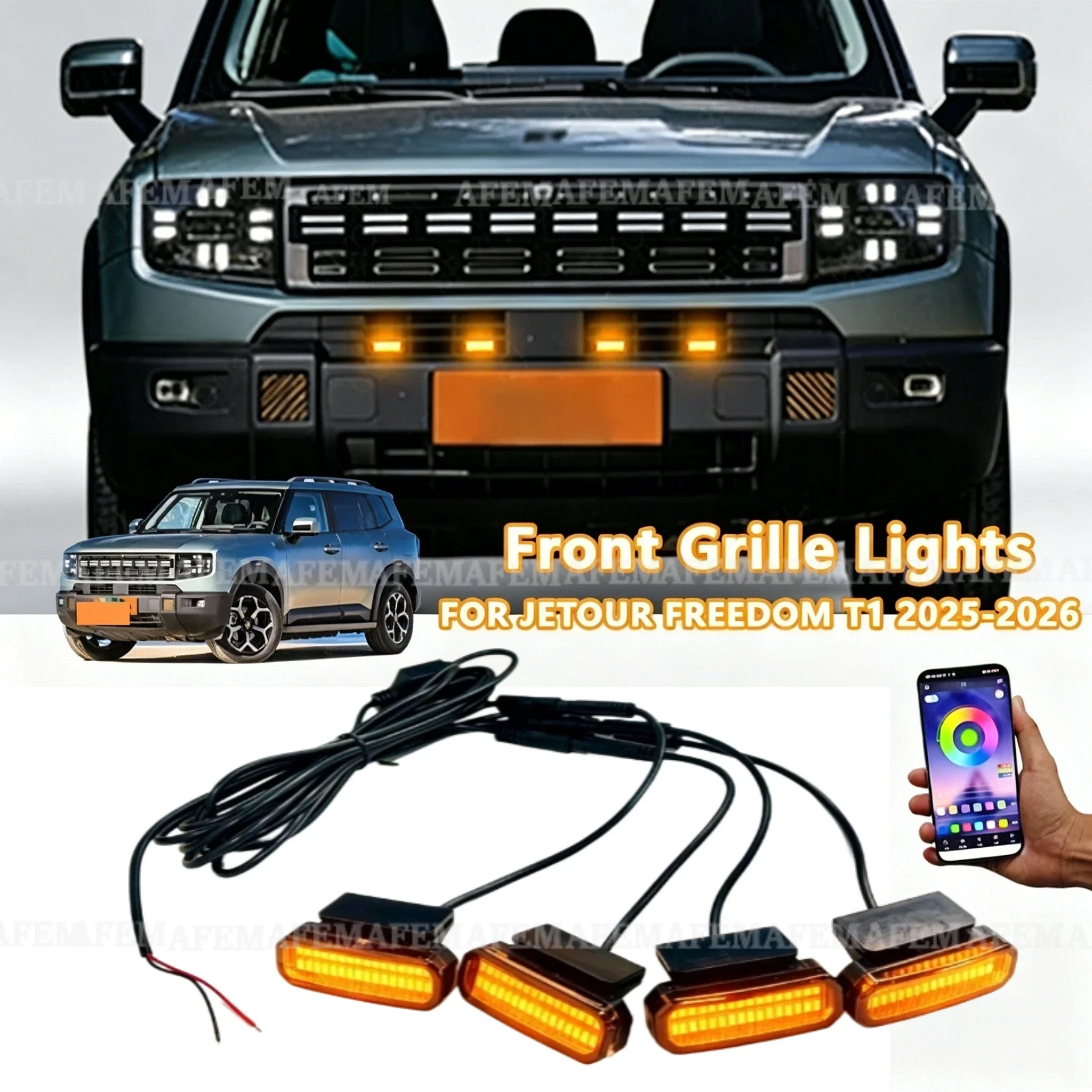 FOR JETOUR FREEDOM T1 LED Front Grille Light /Driving/Position Lights Car Daytime Running Light Wheel Eyeb Car LED Signal Lamps